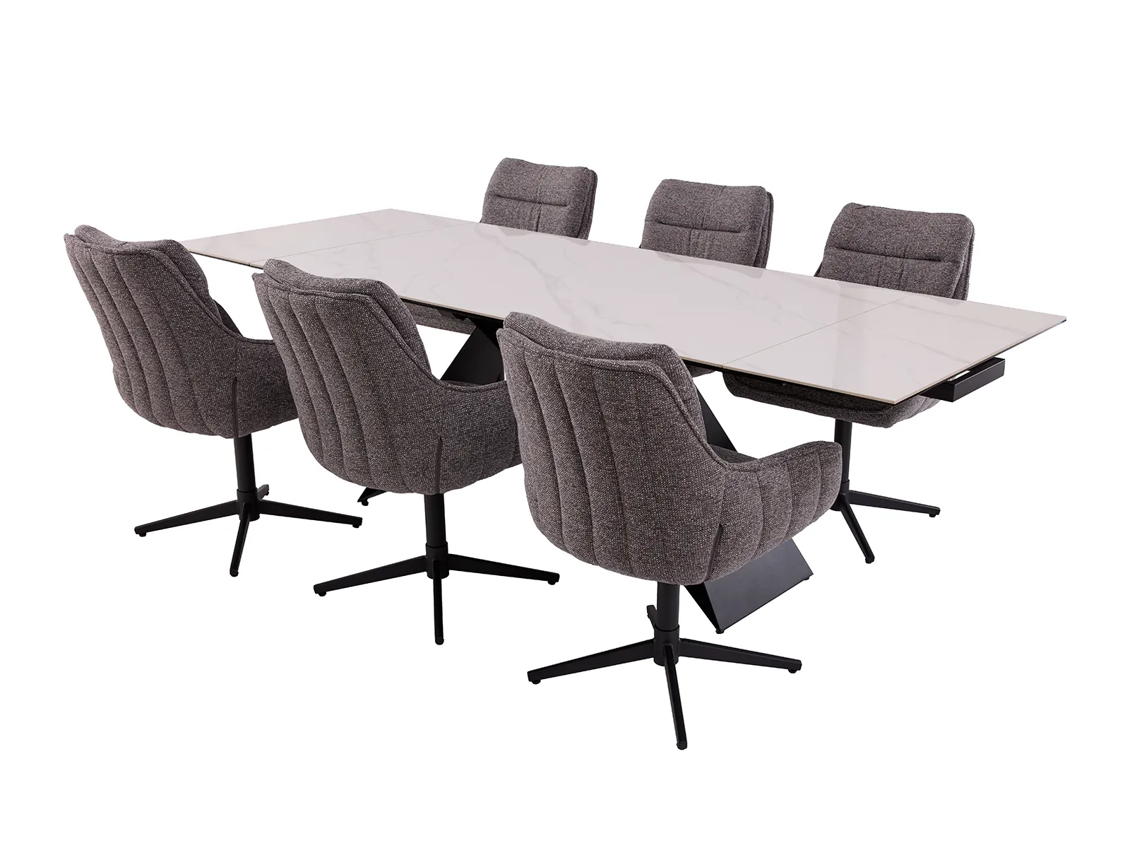 Extending Dining Table & 6 Belmond Armchairs